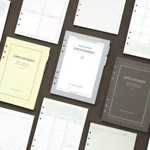 저니 6공 바인더 A5 다이어리 속지 세트플래너 다용도 노트 수첩 디자인 스케줄