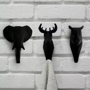 블랙 TGG200A6 애니멀 헌팅트로피 동물 벽걸이 후크걸이 벽장식