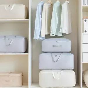 리빙밸류 HYI666E4 옥스포드 이불정리함 가방 리빙박스 중형