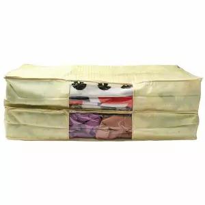 언더베드 CJK336Q5 수납함 리빙박스 틈새 부직포 정리함 65L 2p