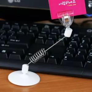 50원판 스프링줄 반달집게 쇼클립 10개메모 홀더 매장용품 대형마트 전시도구POP 가격표 관절 카드 행거 다