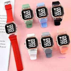 남자 디지털 손목 시계 패션 LED 스크린 컬러 여자qrs247