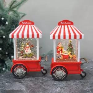 크리스마스 미니 카트 워터볼 오르골 (산타 눈사람) 가격인하소품볼 실내장식볼 인테리어 인테리어볼 멜로