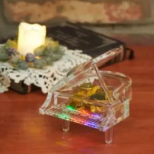 LED 투명 그랜드 피아노 오르골 뮤직박스 장식용 도구 인테리어