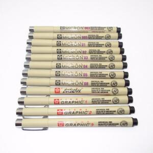 사쿠라 피그마 마이크론 마커 펜 브러시, 그래픽 드로잉 펜, 보관 잉크, 방수 페이드 방지, 일본