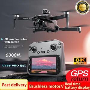 V168 PRO MAX GPS 드론 전문가용 8K 카메라 항공 FPV 브러시 장애물 회피 대형 스크린 리모컨 접이식