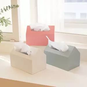 스틸 하우스 휴지케이스보관 수납소품 파스텔 홈인테리어 티슈 커버 철제