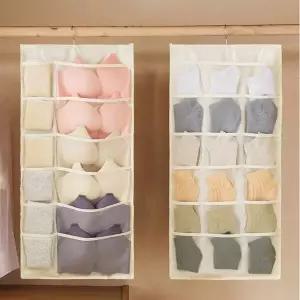 포켓 GQL763O2 수납걸이 베이지 30칸 행거 회전형 문고리형