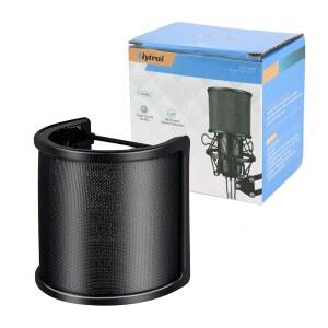 U자형 마이크 메시 위한 녹음 35MM에서 업그레이드 블랙 마이크용 스튜디오 팟캐스트 50MM 에타민 스트리밍 실드 스몰 리이루이 메탈 3겹 비디오 마스크 레이어 필터