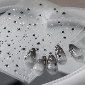 브론 징 손톱 스티커 얼음 투명 스타 백 접착 네일 아트 멋진 다섯개 별 매니큐어 장식 3D 데칼