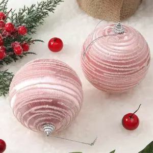 핑크블라썸 장식볼 2P 10cm 블링라인 오너먼트 트리 악세사리 크리스마스 액세서리 소품 성탄절 트리볼