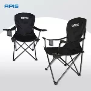아피스 낚시의자 54 APC-5485B 블랙휴대용 폴딩팔걸이 검정쿠션체어 캠핑 간이 용의자 야외 접이 접는