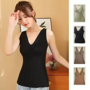 키밍 따뜻한 기모 겨울 브라탑 민소매 이너웨어통기성 편안한웨어 쾌적한 부드러운 보온내의여성 웨어 노와