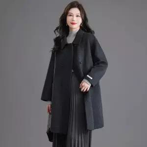 하프 모직 봄 가을 겨울 양털 카디건 코트 롱카디건 여자카디건 더블 원템3