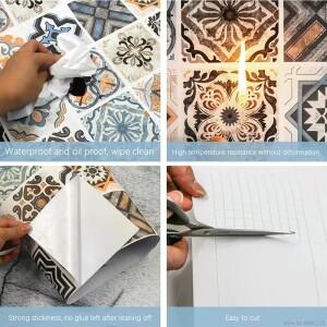 40cm 오일 증거 주방 Furnitur 벽 스티커 자기 접착제 Papel De Parede 욕실 타일 3D 방수 비닐 캐비닛 바