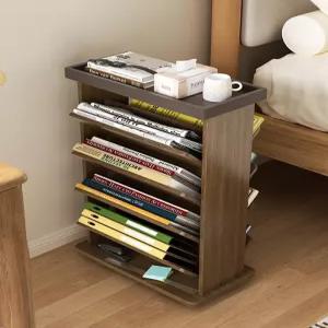 원목 책장 이동식 4단 북카트 바퀴 틈새 거실수납 조립형 코너