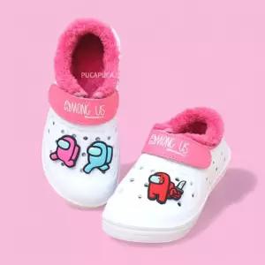 어몽어스 털실내화 점프 방한화 핑크 어린이집 유치원흰실 초등학생실 키즈실 학교실 PVC실 슬리퍼 퍼실 어