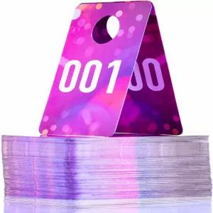 라이브 플라스틱 번호 태그 연속 1.97x3.15인치(5x8cm) 판매용 일반 및 리버스 미러 이미지 카드 옷걸이