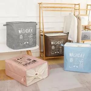 접이식 패브릭 빨래 바구니 주머니형 다용도 빨래 바구니 대용량 세탁물