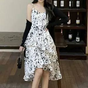 러플 플레어 서스펜더 드레스 RNR-0071휴가룩 바캉스 휴양지 동남아여행 지원피스 여름원피스