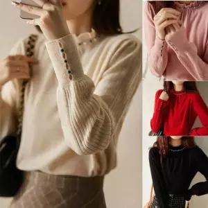 큐빅 진주 반목 니트 니트티 폴라 터틀넥 여자