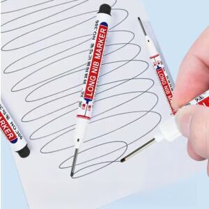 긴바늘 마커 펜 레드 블루 방수 특수 욕실 정원 목공 유리 금속 DIY 깊은 구멍 오일