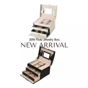 플로키 가죽 쥬얼리 보석함 악세사리 보관함박스 거치대 악세사리함 진열대 귀걸이 반지 정리함