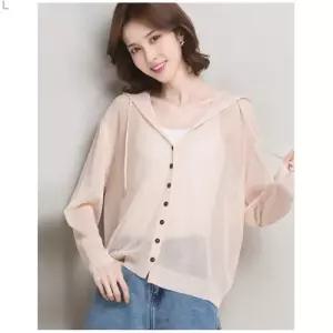 여리여리 후드 니트 가디건 DHH-B120 루즈핏 시스루 여름 카디건 망사