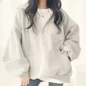 1컬러 여성 무지 후드티 CC393 LK TA11 그레이free 루즈핏 반집업셔츠 집업 후드 남여공용