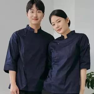 네이비 스퀘어카라 7부조리복 칠부조리복 카라티 조리 bDW6+5TlR