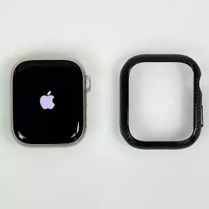 엔터콘 애플워치 탄소섬유 패턴 투명 케이스SE SE2 하드 베젤링 울트라2보호 9케이스 8케이스 7케이스