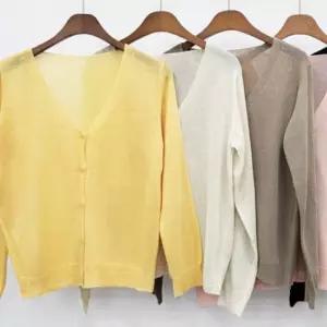 여성 긴팔 브이 간절기 가디건 DJJ1044여름필수템 간가디건 넥가디건 살안타 시원한