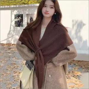 니트케이프 머플러 와이드 케이프조끼 삼각 어깨숄 케이프 여자