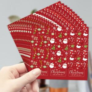 크리스마스 선물 포장 씰링 스티커, HoHo 산타 상자 라벨 파티 용품, 90pc