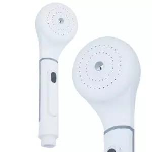 모텔샤워헤드 화이트 기머리 버튼식 버튼기 절수수압조절 수전교체 변기청소용품 코일호스 화장실 강력한