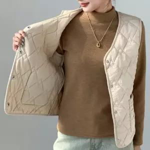 여성 세미 기모 포켓 경량 패딩 조끼 얇은 누빔 베스트 축구 니트 롱패딩 남자 남성 날씨