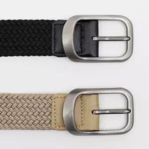 포인트 핀버클 꽈배기 벨트 2p세(BK BE)남성 심플 남자친구선물 아빠 데일리 캐주얼 정장 가죽 밸트