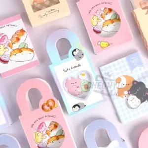 손가방 메모필기지 캐릭터지 용지 휴대 문구 팬시