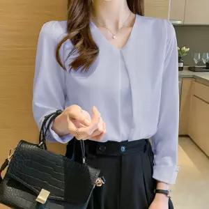 오피스룩 출근 하객 새틴 절개 긴팔 블라우스봄셔츠 오피스 데일리여성 민소매 오프숄더 서스펜더 정장 데