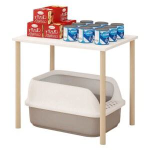 원목 계단식 두 고양이화장실선반 50 1 다기능 공간 60x50x100cm 49X44X51 다리높이 2단 7cm 나무