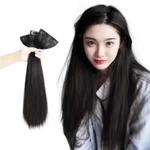 3p세트 부분 블랙 45cm 헤어피스 칼라 브릿치 리치 가발 여성머리 똑딱이