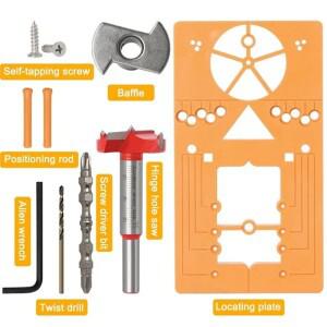 35mm 힌지 지그 위치 도구 보조 도어 캐빈 목공 구멍 드릴링 가이드 로케이터 세트 틀 톱 커터