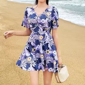 코비치 빅사이즈 수영복 원피스 실내 여자호캉스 여름 여성 꽃무늬 긴팔 엄마 호스