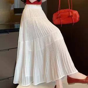 플리츠 주름 허리밴딩 플레어 롱 캉캉 스커트 치마