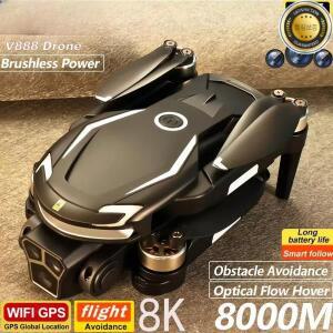 2025 신형 V88 8K 전문가용 듀얼 카메라 전방위 장애물 회피 미니 드론 GPS 접이식 쿼드콥터 10km 장난감
