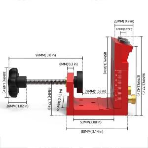 1세트 빨간색/파란색 이동식 포켓 홀 지그 키트 경사 구멍 드릴링 포지셔너 알루미늄 합금 목공 비스듬한