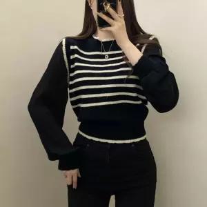 단가라 니트 조끼 플리츠 블라우스레이어드룩 쉬폰 여름 봄신상 예쁜 실크 여성 여자