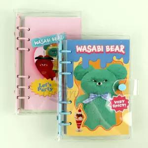 와사비베어 투명 6공 만년 다이어리 랜덤발송귀여운 선물 디자인 캐릭터