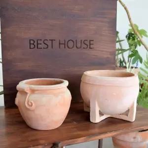 베트남 토분 테라원 TB-16B 4발엔토스텐드형화분 예쁜 빈티지 예용품 정용품 분갈이 홈가닝 식물키우기 꽃