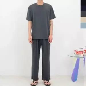 GTT KS42_KS13 남자 아이스 반팔티 일자 바지 세트레이닝복 레이닝 셋트 반팔 밴딩